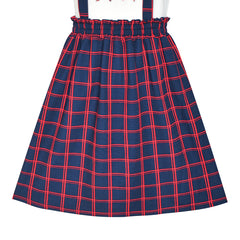 Girls Dress Suspender Skirt Tartan Plaid Back School Size 4-12 Years
