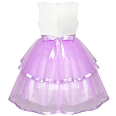 Flower Girls Dress Tiered Skirt Bridesmaid Wedding Size 4-12 Years