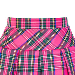 Girls Skirt Back School Uniform Pink Tartan Skirt Size 4-5 Years