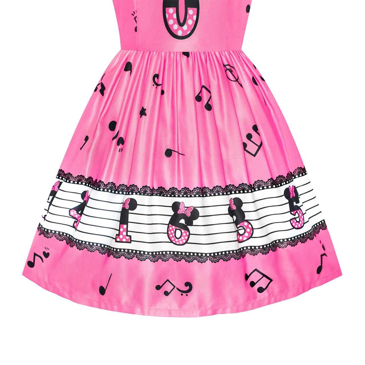 Girls Dress Birthday Princess Musical Note Party Size 4-8 Years