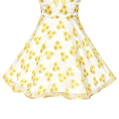 Flower Girls Dress Yellow Bridesmaid Pageant Wedding Party Size 6-12 Years