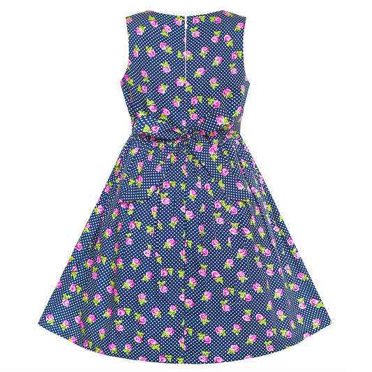 Girls Dress Flower Summer Casual Dress Lace Size 5-14 Years