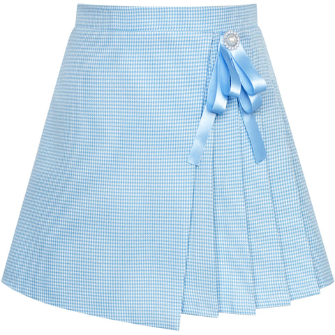 Girls Skirt Envelope Wrap Skirt Blue Back School Uniform Size 6-14 Years