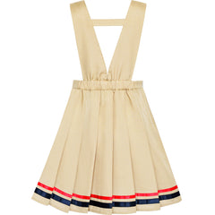 Girls Dress Suspender Skirt School Uniform Bow Tie Size 4-14 Years