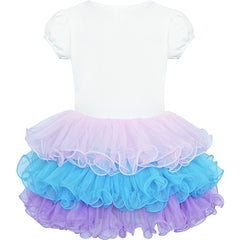 Girls Dress Mermaid Tutu Dancing Ballet Tiered Skirt Size 3-7 Years