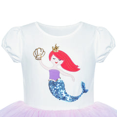 Girls Dress Mermaid Tutu Dancing Ballet Tiered Skirt Size 3-7 Years