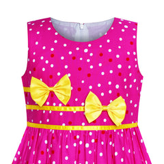 Girls Dress Flower Yellow Bow Tie Summer Sundress Size 4-12 Years