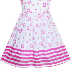 Girls Dress Pink Bubble Dot Summer Sundress Size 4-12 Years