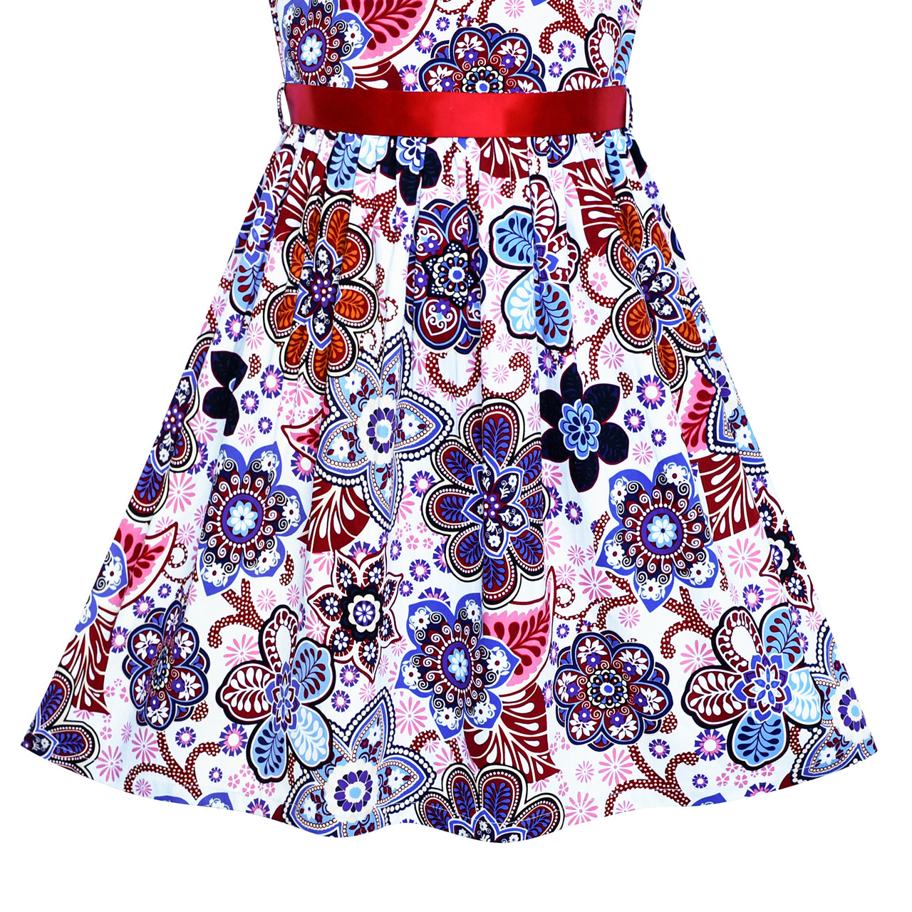 Girls Dress Cotton Casual Flower Summer Sundress Size 2-10 Years