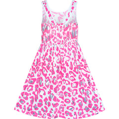 Girls Dress Shinning Leopard Casual Sundress Size 4-12 Years