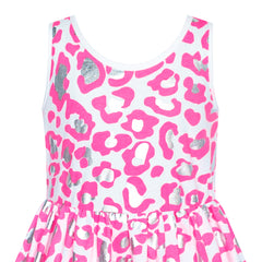 Girls Dress Shinning Leopard Casual Sundress Size 4-12 Years