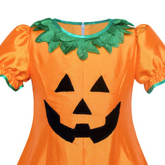 Girls Dress Pumpkin Costume Halloween Trick Treat Party Size 4-8 Years
