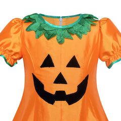 Girls Dress Pumpkin Costume Halloween Trick Treat Party Size 3-14 Years