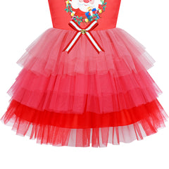 Girls Dress Christmas Santa Holiday New Year Party Size 1-12 Years