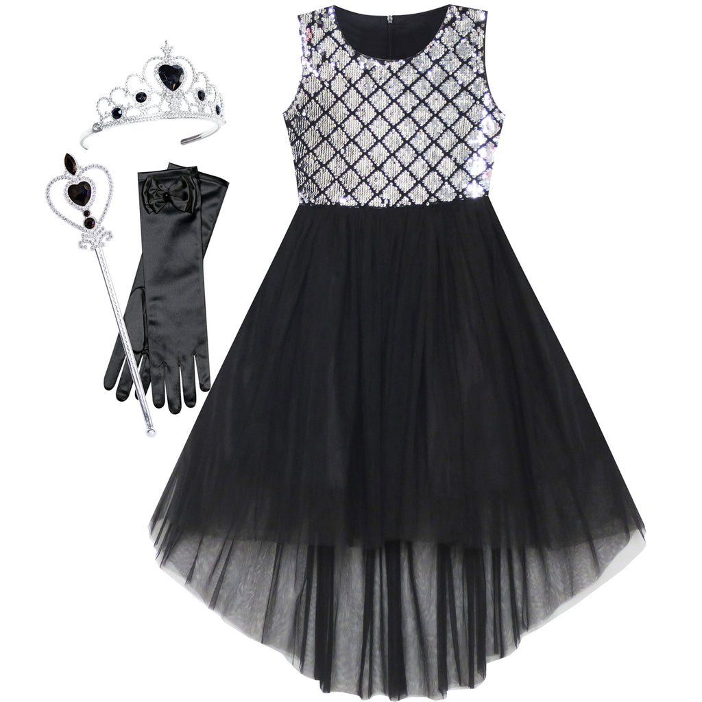 Girls Dress Hi-low Magic Wand Princess Crown Dress Up Costume Size 4-14 Years