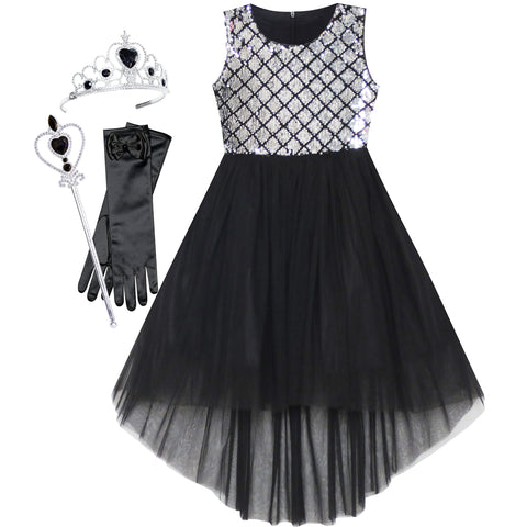 Girls Dress Hi-low Magic Wand Princess Crown Dress Up Costume Size 4-14 Years