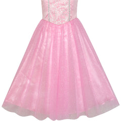 Girls Dress Cold Shoulder Princess Cosplay Crown Wand Size 6-12 Years