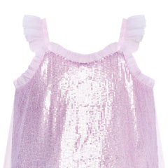 Girl Dress Sparkling Sequin Tulle Party Dress Size 4-8 Years