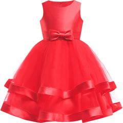Girls Dress Sleeveless Ball Gown Wedding Party Pageant Size 6-12 Years