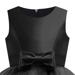 Girls Dress Sleeveless Black Ball Gown Wedding Party Pageant Size 6-12 Years