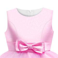 Girls Dress Sleeveless Pink Ball Gown Wedding Party Pageant Size 6-12 Years