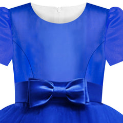 Girls Dress Royal Blue Ball Gown Wedding Party Pageant Size 6-12 Years