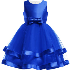 Girls Dress Royal Blue Ball Gown Wedding Party Pageant Size 6-12 Years