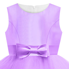 Girls Dress Sleeveless Purple Ball Gown Wedding Party Pageant Size 6-12 Years