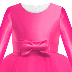 Girls Dress Deep Pink Ball Gown Wedding Party Pageant Size 6-12 Years