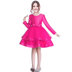 Girls Dress Deep Pink Ball Gown Wedding Party Pageant Size 6-12 Years