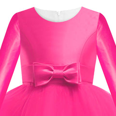 Girls Dress Deep Pink Ball Gown Wedding Party Pageant Size 6-12 Years