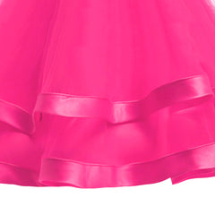 Girls Dress Deep Pink Ball Gown Wedding Party Pageant Size 6-12 Years