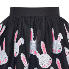 Girls Dress Black Bunny Skirt Rabbit Easter Skirt Size 2-10 Years