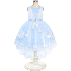 Flower Girl Dress Lace Hi-low Skirt Wedding Pageant Size 6-14 Years