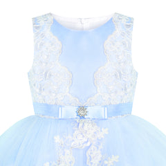 Flower Girl Dress Lace Hi-low Skirt Wedding Pageant Size 6-14 Years