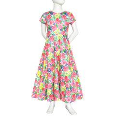 Girls Dress Floral Maxi Dress Open Back Bow Tie Casual Size 4-10 Years