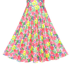 Girls Dress Floral Maxi Dress Open Back Bow Tie Casual Size 4-8 Years