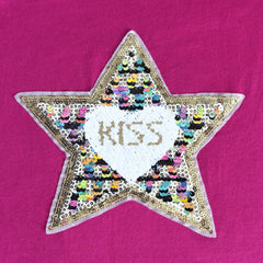 Girls Dress Cotton Casual Star Embroidered Violet Size 3-7 Years