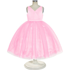 Flower Girl Dress Pink Wedding Party Bridesmaid Pageant Size 4-10 Years