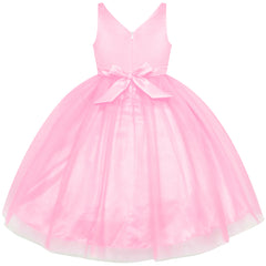 Flower Girl Dress Pink Wedding Party Bridesmaid Pageant Size 4-10 Years