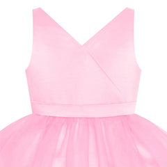 Flower Girl Dress Pink Wedding Party Bridesmaid Pageant Size 4-10 Years