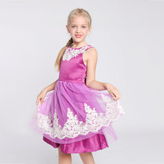 Girls Dress Vintage Flower Lace Wedding Party Size 7-14 Years