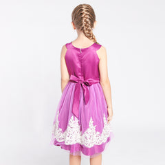 Girls Dress Vintage Flower Lace Wedding Party Size 7-14 Years