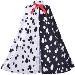 Girls Dress Set Halloween Costume For Dalmatians Wig Headband Red Gloves Size 4-14 Years