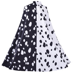 Girls Halloween Costume For Dalmatians Cloak Wig Headband Gloves Size 4-14 Years