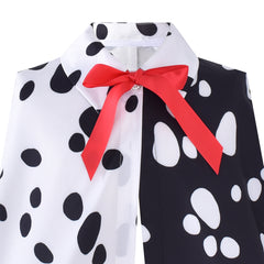 Girls Halloween Costume For Dalmatians Cloak Wig Headband Gloves Size 4-14 Years