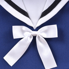 Girls Dress Swing School Uniform Bow Tie Sailor Collar Short Sleeve Size 6-12 Years