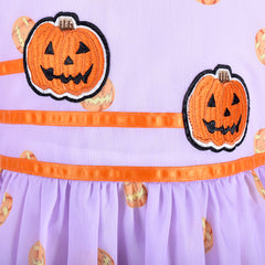 Girls Dress Halloween Costume Pumpkin Cosplay Party Dress Size 4-12 Years