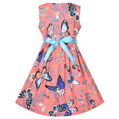 Girls Dress Pink Butterfly Sleeveless Casual Everyday Size 2-10 Years