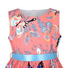 Girls Dress Pink Butterfly Sleeveless Casual Everyday Size 2-10 Years